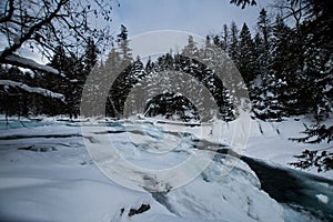 Glacier National Park Snowing in Winter