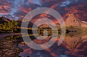 Glacier National Park, Upper Two Medicine Lake, Montana photo