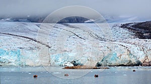 Glacier near Northwest Spitsbergen of the Arctic Ocean