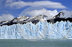 Glacier Perito Moreno with Mountain range