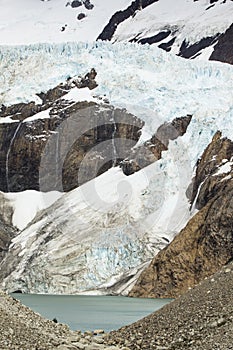 Glacier Piedras Blancas with a lake photo