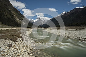 Glacier River Flowing in  Yumthang Valley,Lachung,Sikkim,India.