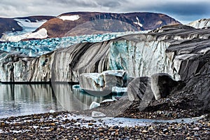 Glacier the Serp-i-Molot in a bay Bear on Novaya Zemlya