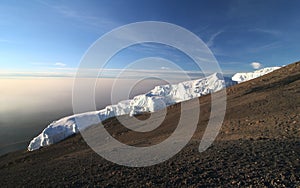 Glacier at top of Kilimanjaro