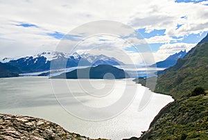 Glacier in Torres del Paine National Park in Patagonia, Chile