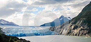 Glacier in Torres del Paine National Park in Patagonia, Chile