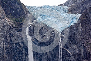 The glacier of Ventisquero Colgante, near the village of Puyuhuapi, Chile. photo