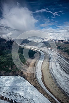 Glacier view with rainbow in Wrangell-st. Elias national park