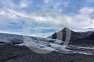 Glacier walk in VatnajÃ¶kull glacier Iceland