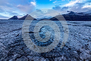 Glacier walk in VatnajÃ¶kull glacier Iceland