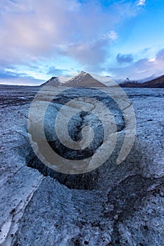 Glacier walk in VatnajÃ¶kull glacier Iceland