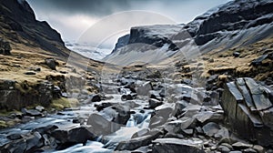 Glacier In Yorkshire: A Stunning Mountain Stream Amidst Rocks And Gravel