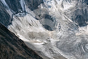 Glaciers forming on mountains in Kluane National Park, Yukon, Canada
