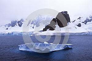 Glaciers and icebergs in Errera Channel at Culverville Island, Antarctica