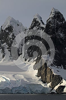 Glaciers and mountain peaks of Antarctica