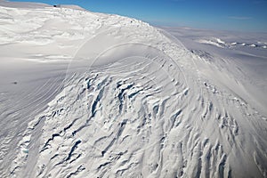 Glaciers on the slopes of an Antarctic volcano