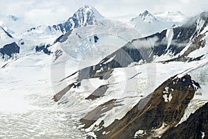 Glaciers and Snowy Mountains in Kluane National Park, Yukon