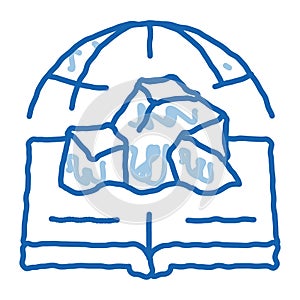 glaciology science doodle icon hand drawn illustration