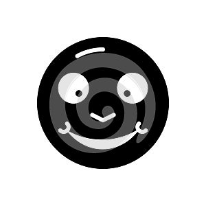 Black solid icon for Glad, cheery and complacent photo