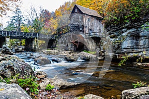 The Glade Creek Grist Mill Above Glade Creek