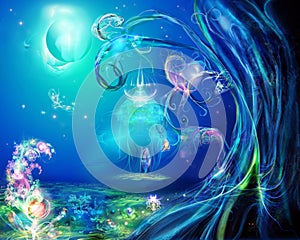 A glade is in the magic forest