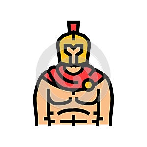gladiator ancient soldier color icon vector illustration