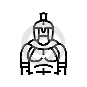 gladiator battle spartan roman line icon vector illustration