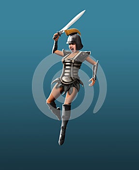 Gladiator girl, jab in the jump photo