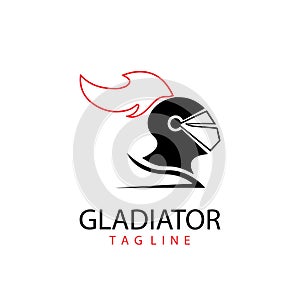 Gladiator mask , Spartan helmet logo template vector icon design