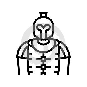 gladiator spartan roman greek line icon vector illustration