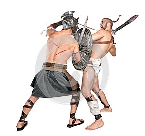 Gladiators fighting