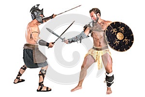 Gladiators fighting