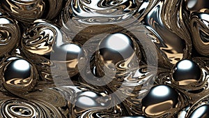 glam metal texture background, chromed texture liquid metal. Generated AI photo