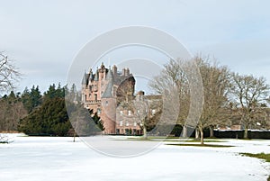 Glamis Castle in winter