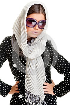 Glamor woman in headscarf