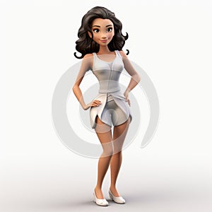 Glamorous 3d Character Girl In White Dress - 3ds File Preview