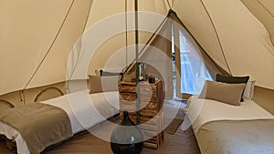 Glamorous camping bedroom