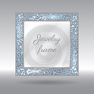 Glamorous Frame With Sparkling Scattered Diamonds.