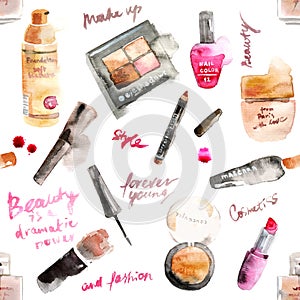 Glamorous make up watercolor cosmetics