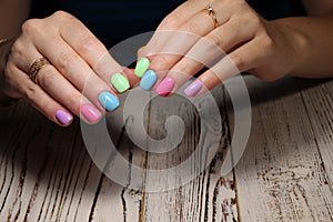 glamorous multicolored manicure