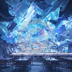 Glamorous Nightclub with Ice Cavern Atmosphere