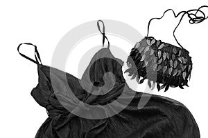 Glamour black dress and bag