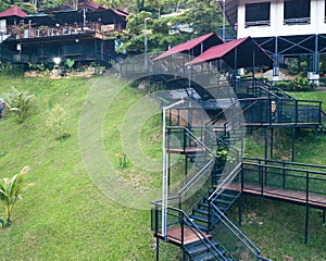 Glamour camping or glamping spaces at Kuak Hill Resort in Lenggong