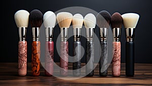 Glamour collection beauty products, fashion, elegance, make up, colors, set generated by AI