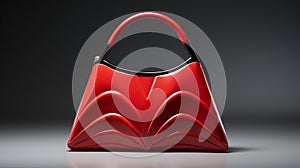 Glamour Curve Handbag By Maria Robson - Red, Vray Tracing, Art Nouveau Design