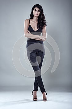 Glamour model on gray