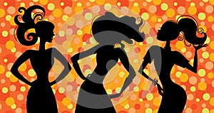 Glamour silhouette girls photo