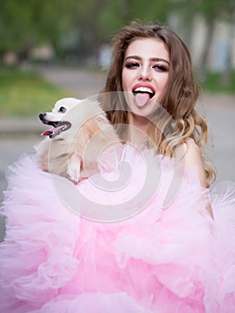 Glamour woman with dog