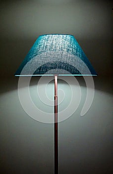 Glamourous lamp and shade in blue.