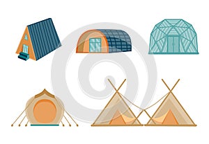 Glamping flat tent set dd ww isol